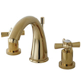 Millennium Two-Handle 3-Hole Deck Mount Widespread Bathroom Faucet with Brass Pop-Up