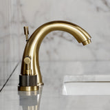 Convergent Two-Handle 3-Hole Deck Mount Widespread Bathroom Faucet with Knurled Handle and Brass Pop-Up