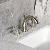 Convergent Two-Handle 3-Hole Deck Mount Widespread Bathroom Faucet with Knurled Handle and Brass Pop-Up