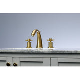 Concord Two-Handle 3-Hole Deck Mount Widespread Bathroom Faucet with Brass Pop-Up
