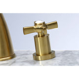 Millennium Two-Handle 3-Hole Deck Mount Widespread Bathroom Faucet with Brass Pop-Up