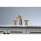 Millennium Two-Handle 3-Hole Deck Mount Widespread Bathroom Faucet with Brass Pop-Up