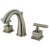 Claremont Two-Handle 3-Hole Deck Mount Widespread Bathroom Faucet with Brass Pop-Up