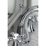 Naples Two-Handle 3-Hole Deck Mount Widespread Bathroom Faucet with Brass Pop-Up