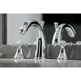 Naples Two-Handle 3-Hole Deck Mount Widespread Bathroom Faucet with Brass Pop-Up