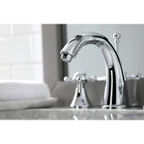 English Country Two-Handle 3-Hole Deck Mount Widespread Bathroom Faucet with Brass Pop-Up