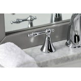 Naples Two-Handle 3-Hole Deck Mount Widespread Bathroom Faucet with Brass Pop-Up