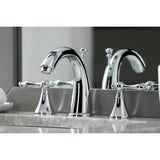 Naples Two-Handle 3-Hole Deck Mount Widespread Bathroom Faucet with Brass Pop-Up