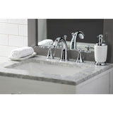 Naples Two-Handle 3-Hole Deck Mount Widespread Bathroom Faucet with Brass Pop-Up