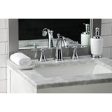 Naples Two-Handle 3-Hole Deck Mount Widespread Bathroom Faucet with Brass Pop-Up