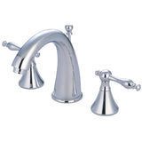 Naples Two-Handle 3-Hole Deck Mount Widespread Bathroom Faucet with Brass Pop-Up