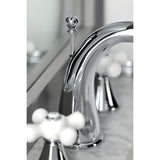 Naples Two-Handle 3-Hole Deck Mount Widespread Bathroom Faucet with Brass Pop-Up