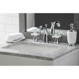 Naples Two-Handle 3-Hole Deck Mount Widespread Bathroom Faucet with Brass Pop-Up