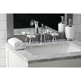 Naples Two-Handle 3-Hole Deck Mount Widespread Bathroom Faucet with Brass Pop-Up