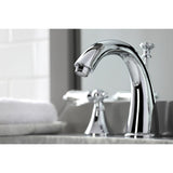 Wilshire Two-Handle 3-Hole Deck Mount Widespread Bathroom Faucet with Brass Pop-Up Drain