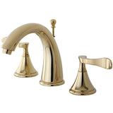 Century Two-Handle 3-Hole Deck Mount Widespread Bathroom Faucet with Brass Pop-Up
