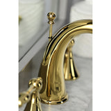 Naples Two-Handle 3-Hole Deck Mount Widespread Bathroom Faucet with Brass Pop-Up