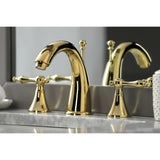 Naples Two-Handle 3-Hole Deck Mount Widespread Bathroom Faucet with Brass Pop-Up