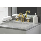 Naples Two-Handle 3-Hole Deck Mount Widespread Bathroom Faucet with Brass Pop-Up