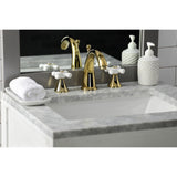 Naples Two-Handle 3-Hole Deck Mount Widespread Bathroom Faucet with Brass Pop-Up