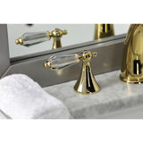 Wilshire Two-Handle 3-Hole Deck Mount Widespread Bathroom Faucet with Brass Pop-Up Drain