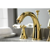 Wilshire Two-Handle 3-Hole Deck Mount Widespread Bathroom Faucet with Brass Pop-Up Drain