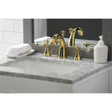 Wilshire Two-Handle 3-Hole Deck Mount Widespread Bathroom Faucet with Brass Pop-Up Drain