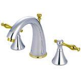 Naples Two-Handle 3-Hole Deck Mount Widespread Bathroom Faucet with Brass Pop-Up