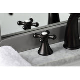 Naples Two-Handle 3-Hole Deck Mount Widespread Bathroom Faucet with Brass Pop-Up