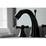 Naples Two-Handle 3-Hole Deck Mount Widespread Bathroom Faucet with Brass Pop-Up