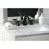 Naples Two-Handle 3-Hole Deck Mount Widespread Bathroom Faucet with Brass Pop-Up