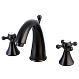 English Country Two-Handle 3-Hole Deck Mount Widespread Bathroom Faucet with Brass Pop-Up