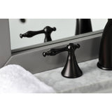 Naples Two-Handle 3-Hole Deck Mount Widespread Bathroom Faucet with Brass Pop-Up