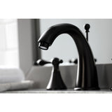 Naples Two-Handle 3-Hole Deck Mount Widespread Bathroom Faucet with Brass Pop-Up