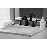 Naples Two-Handle 3-Hole Deck Mount Widespread Bathroom Faucet with Brass Pop-Up