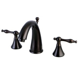 Naples Two-Handle 3-Hole Deck Mount Widespread Bathroom Faucet with Brass Pop-Up