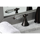 Wilshire Two-Handle 3-Hole Deck Mount Widespread Bathroom Faucet with Brass Pop-Up Drain