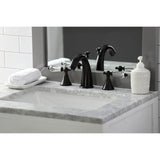 Wilshire Two-Handle 3-Hole Deck Mount Widespread Bathroom Faucet with Brass Pop-Up Drain
