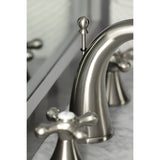 Naples Two-Handle 3-Hole Deck Mount Widespread Bathroom Faucet with Brass Pop-Up