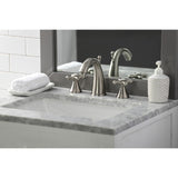 Naples Two-Handle 3-Hole Deck Mount Widespread Bathroom Faucet with Brass Pop-Up