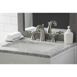English Country Two-Handle 3-Hole Deck Mount Widespread Bathroom Faucet with Brass Pop-Up