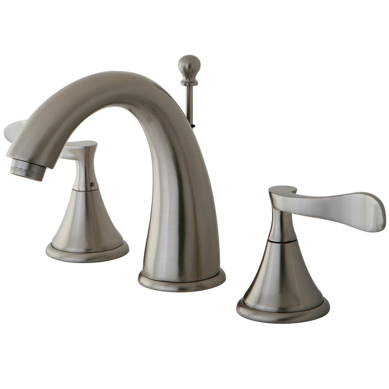 Century Two-Handle 3-Hole Deck Mount Widespread Bathroom Faucet with Brass Pop-Up