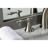 Naples Two-Handle 3-Hole Deck Mount Widespread Bathroom Faucet with Brass Pop-Up