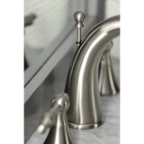 Naples Two-Handle 3-Hole Deck Mount Widespread Bathroom Faucet with Brass Pop-Up