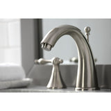 Naples Two-Handle 3-Hole Deck Mount Widespread Bathroom Faucet with Brass Pop-Up