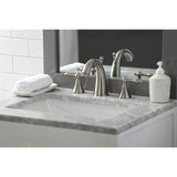 Naples Two-Handle 3-Hole Deck Mount Widespread Bathroom Faucet with Brass Pop-Up