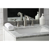 Naples Two-Handle 3-Hole Deck Mount Widespread Bathroom Faucet with Brass Pop-Up