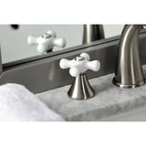 Naples Two-Handle 3-Hole Deck Mount Widespread Bathroom Faucet with Brass Pop-Up