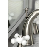 Naples Two-Handle 3-Hole Deck Mount Widespread Bathroom Faucet with Brass Pop-Up