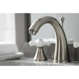 Naples Two-Handle 3-Hole Deck Mount Widespread Bathroom Faucet with Brass Pop-Up